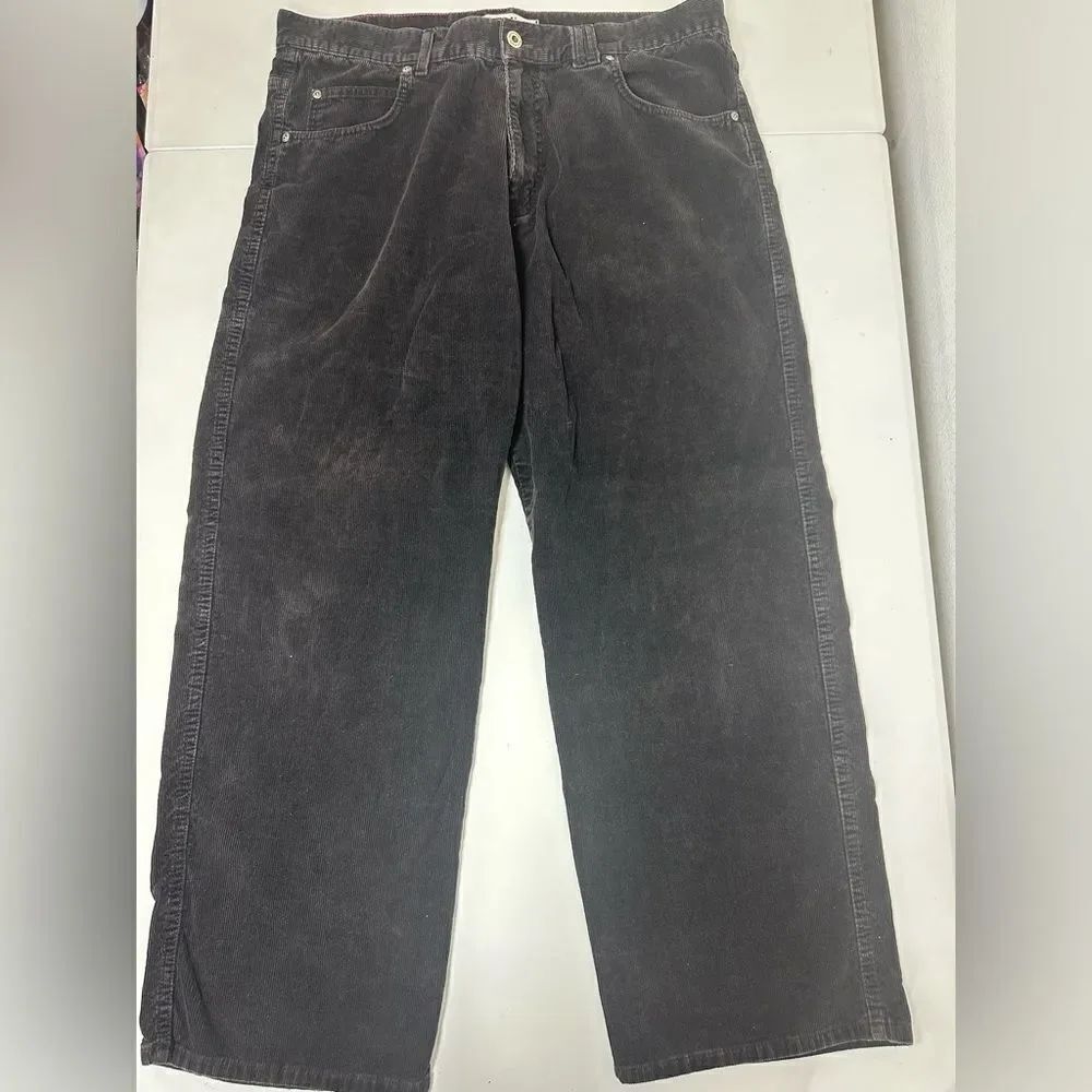 Mavi Jeans Mens 170 Max Mid Rise Straight Leg Black Corduroy Pants Size 36X 28